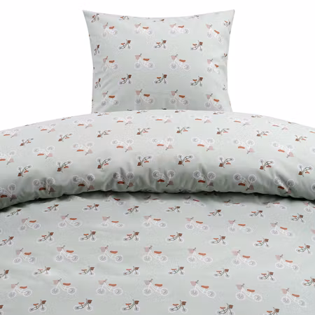 Bäddset Plingeling Grön Borganäs of Sweden Enkeltäcke 150x210