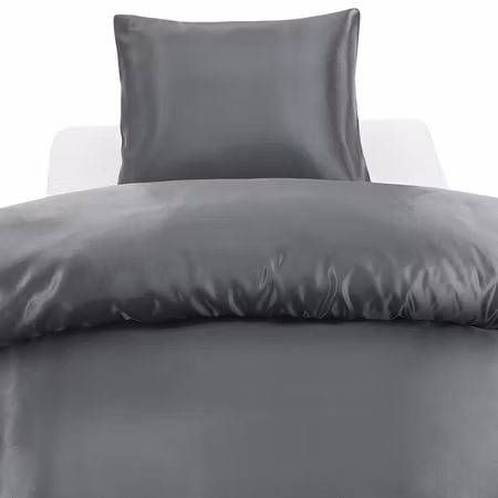 Bäddset Glamoursatin Antracite Enkeltäcke 150x210 Borganäs of Sweden