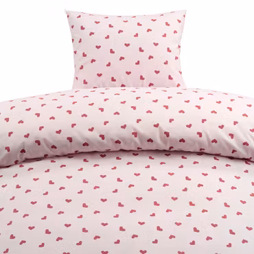 Hjärtrud Rosa Bäddset Enkeltäcke 150x210
