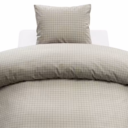 Birger Flanell Greige Bäddset Borganäs of Sweden Enkeltäcke 150x210