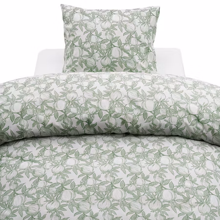 Pomegranate Grön Bäddset Borganäs of Sweden Enkeltäcke 150x210