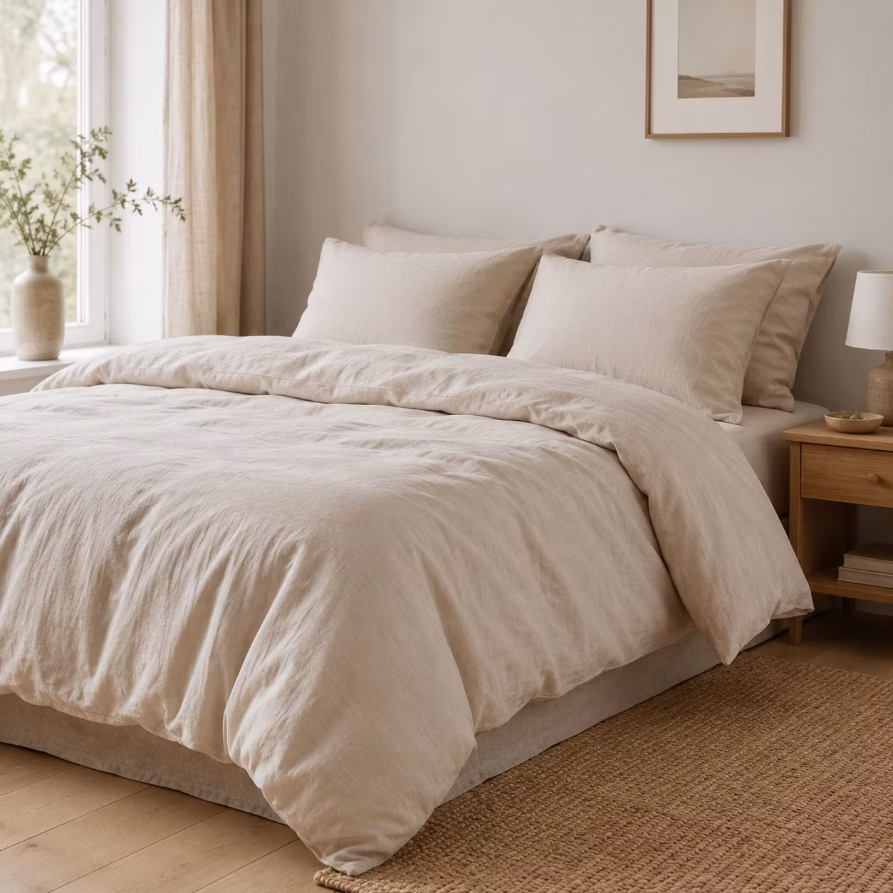 Bäddset Vitteberg Beige - Melerad Design med Hörnhål
