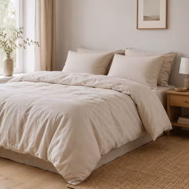 Bäddset Vitteberg Beige - Melerad Design med Hörnhål