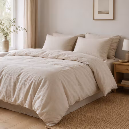 Bäddset Vitteberg Beige - Melerad Design med Hörnhål