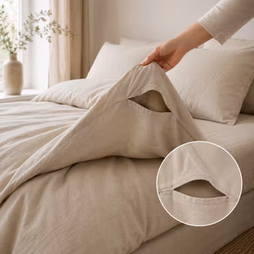 Bäddset Vitteberg Beige - Melerad Design med Hörnhål