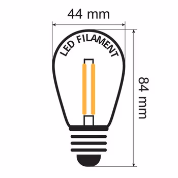 E27 Varmvit LED-lampa 2W med dubbeltråd, dimbar