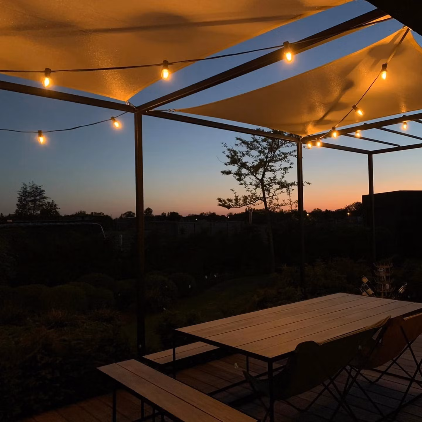 LY Sweden Premium Outdoor String Lights with Flat Cable - 10m to 100m with Replaceable E27 Bulbs
