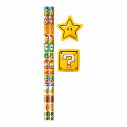 2 stk Super Mario Blyanter og Viskelær