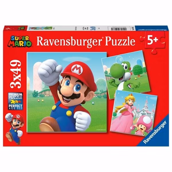 Super Mario Puslespill 3x49 brikker - Ravensburger
