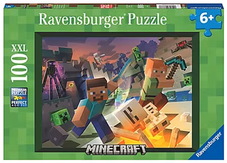 Minecraft Monster - Puslespill 100 XXL Brikker