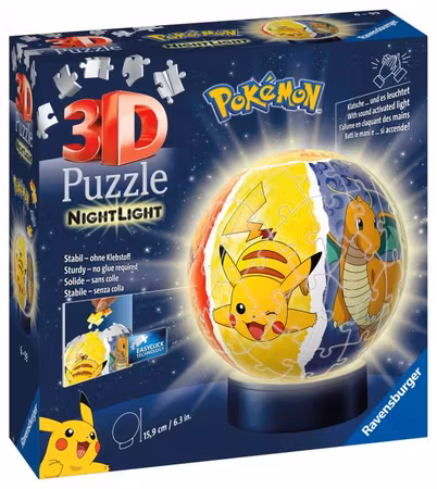 3D Puslespill 72 brikker - Pokemon Nattlampe