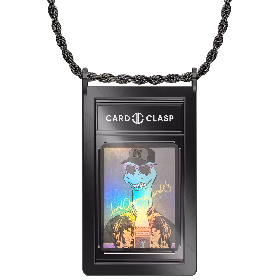 Card Clasp Slab Holder Necklace: Deepspace Black