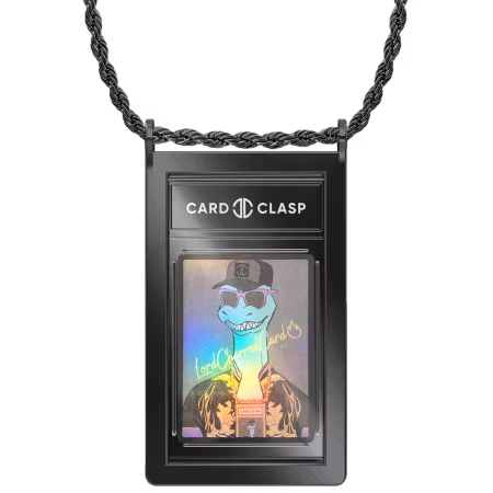 Card Clasp Slab Holder Necklace: Deepspace Black