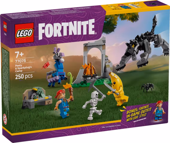 LEGO Fortnite 77075 - Peely og Sparkplug Slår Leir