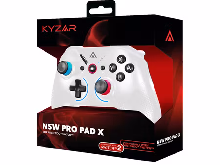 Kyzar Hvit Trådløs Pro Håndkontroll - Nintendo Switch 1 og 2