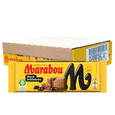 Marabou Black Saltlakrits 100g x 24st