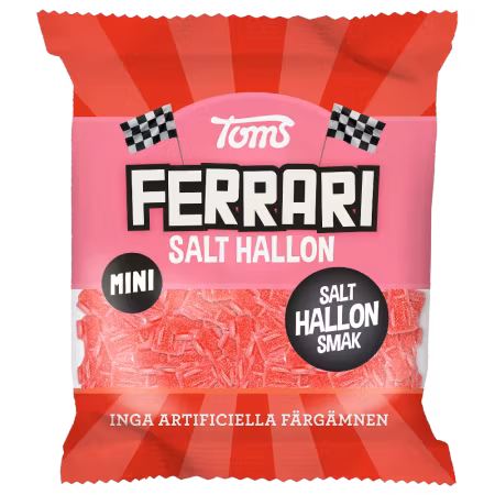 Toms Mini Ferrari Salt Hallon 80g