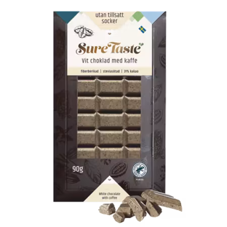 Sure Taste Vit Choklad med Kaffe 90g