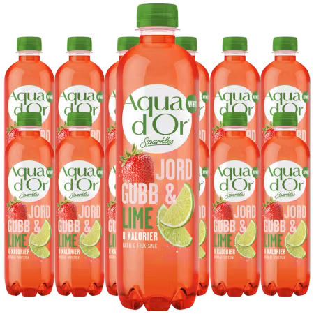 Aquador Jordgubb/Lime Kolsyrad 50cl x 12