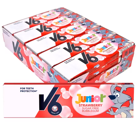 V6 Junior Bubblegum Strawberry 20st x22g