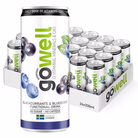 Gowell Svarta vinbär/Blåbär 33cl x 24st