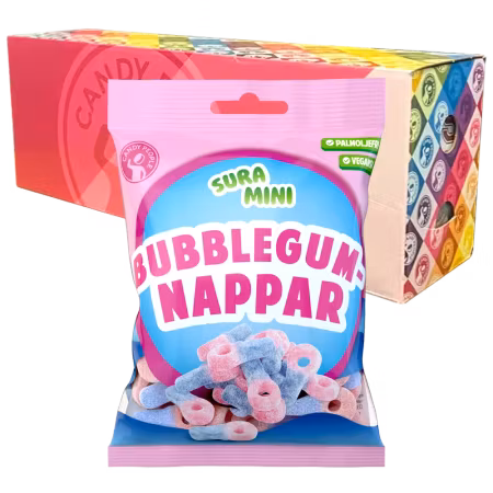 Sura Mini Bubblegumnappar 70g