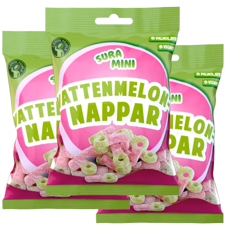 Sura Mini Vattenmelonnappar 70g