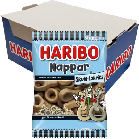Haribo Nappar Skum Lakrits 120g x 10st