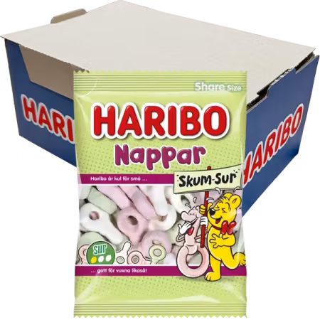 Haribo Sura Nappar Skum 120g x 12st