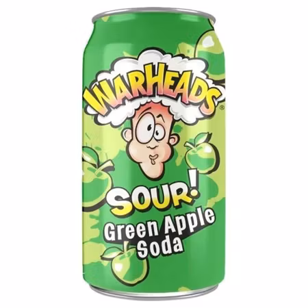 Warheads Sour Soda Green Apple 355ml