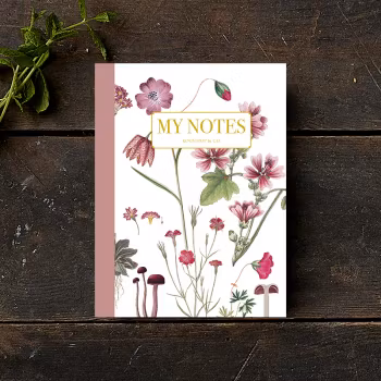 Anteckningsbok A5– Rosa blomster