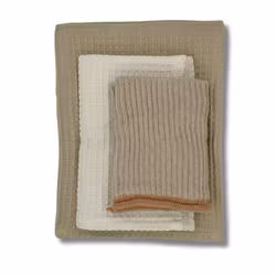 Kökshandduk och kökstrasor 3-pack-Beige