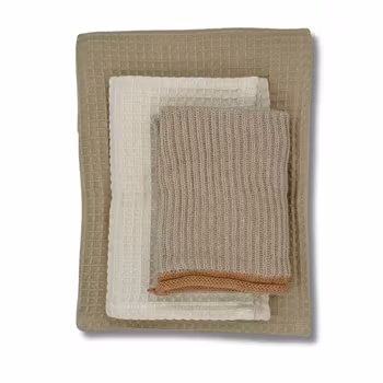 Kökshandduk och kökstrasor 3-pack-Beige