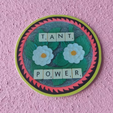 Klistermärke - Tant power  rund