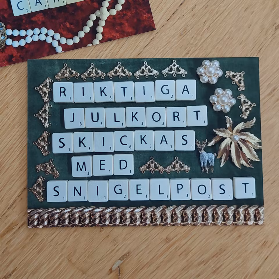 JULKORT "Riktiga julkort..." A6