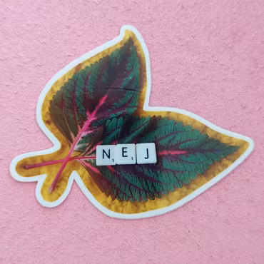 Klistermärke - NEJ (blad)