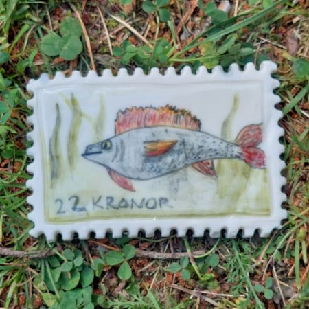 FRIMÄRKE i porslin - Fisk