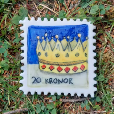 FRIMÄRKE i porslin - Krona