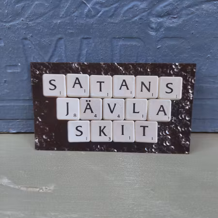 Kylskåpsmagnet - "Satans jävla skit"