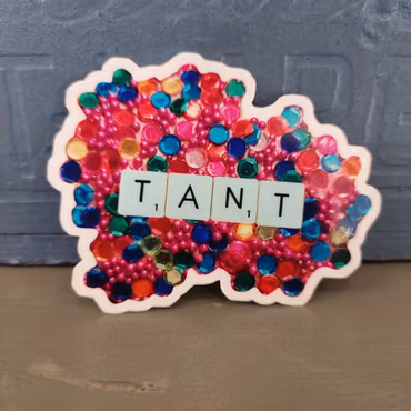 Klistermärke - TANT (festlig!)