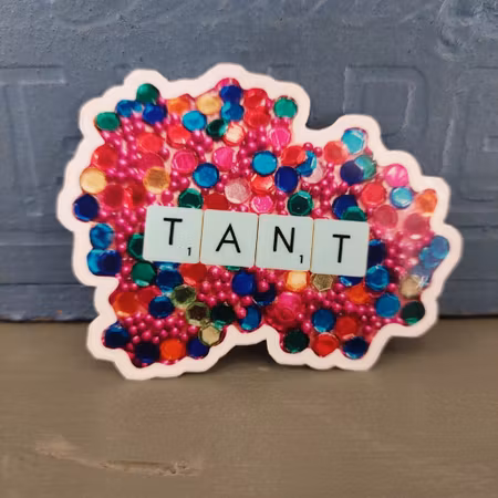 Klistermärke - TANT (festlig!)