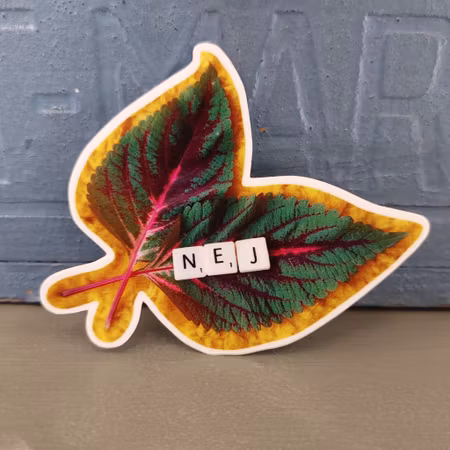 Klistermärke - NEJ (blad)