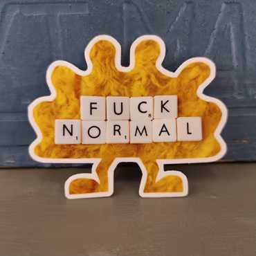Klistermärke - Fuck normal, gul