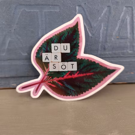 Klistermärke - Du är söt (blad)