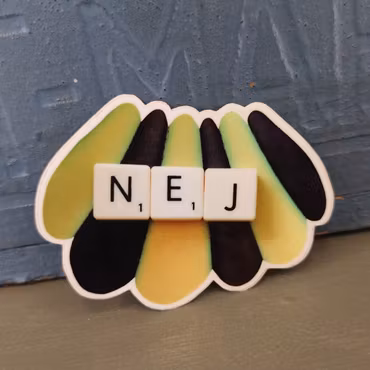 Klistermärke - NEJ (gulsvart)