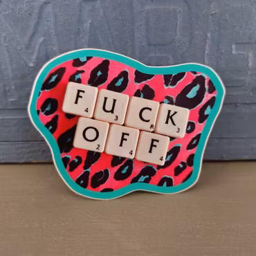 Klistermärke - Fuck off leo turkos kant