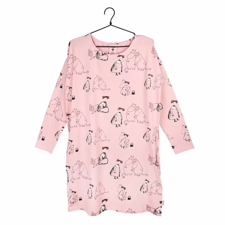 Rosa lång tunika med Mumin