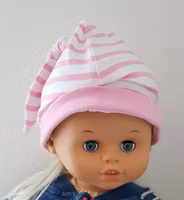 Vit/rosa randig mössa från Lasse Åberg-