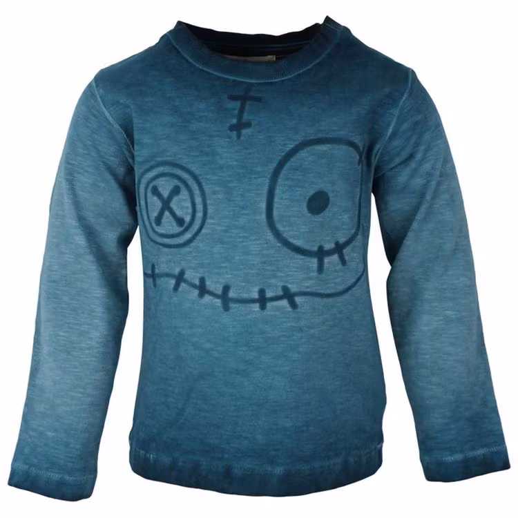 Azurblå melerad långärmad t-shirt från Small Rags.