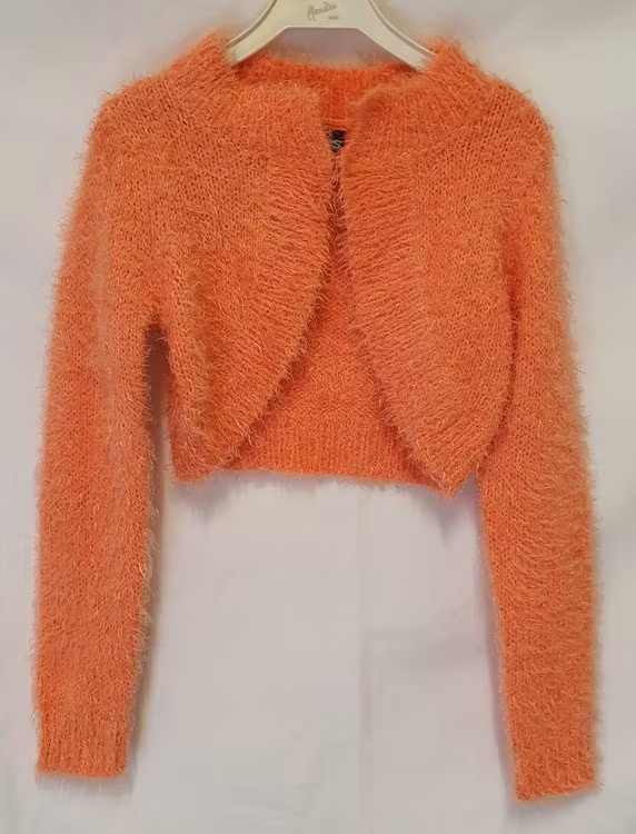Aprikos fluffig bolero Ann-51 från Kids Up-
